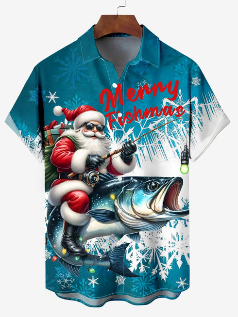 Men's Christmas Funny Graphic Short Sleeve Hawaiian Shirt